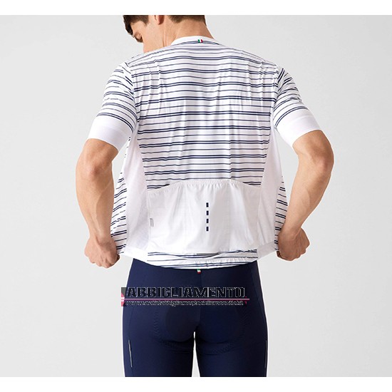 Abbigliamento La Passione 2019 Manica Corta e Pantaloncino Con Bretelle Stripe Bianco - Clicca l'immagine per chiudere